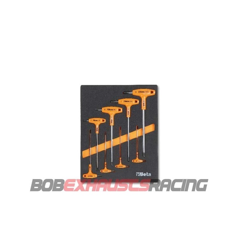 BETA 8 LLAVES MACHO HEAGONALES ACODADAS CON MANGO BANDEJA TERMOFORMADA  M50