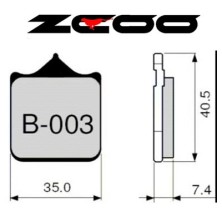 ZCOO PASTILLA DE FRENO B003 EX RACE 2