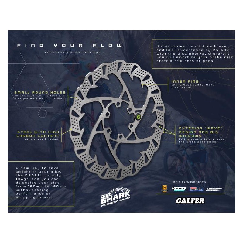 GALFER DISCO FRENO BICICLETA SHARK 160mm