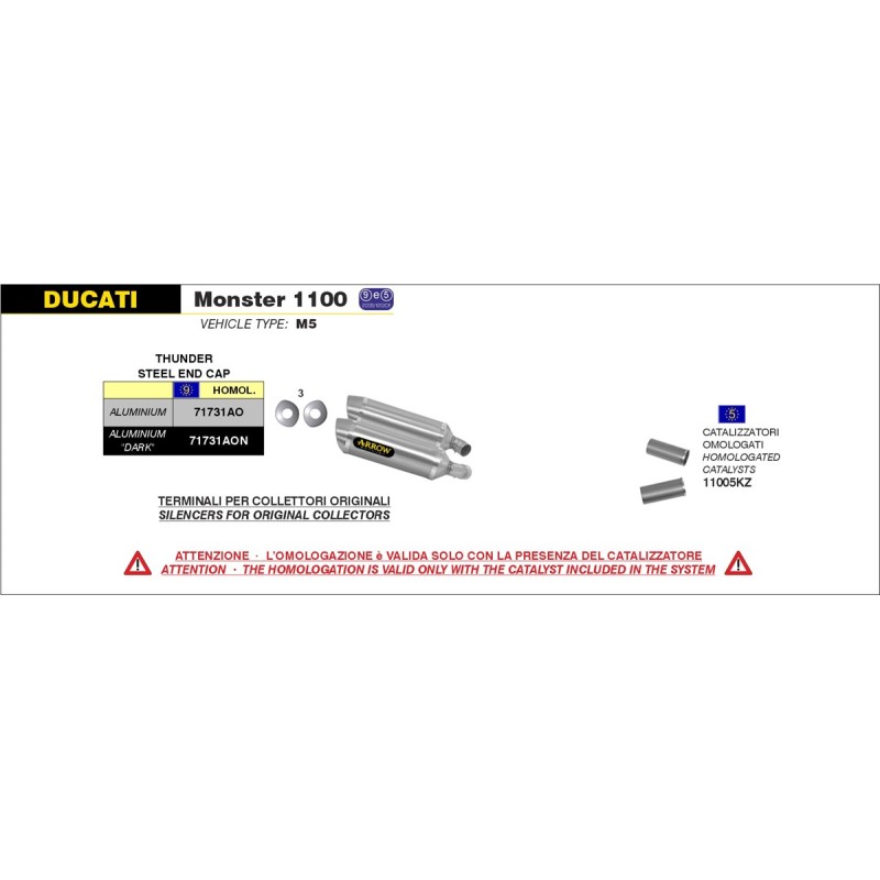 ESCAPE ARROW Street Thunder / Ducati Monster 1100 09/10 71731