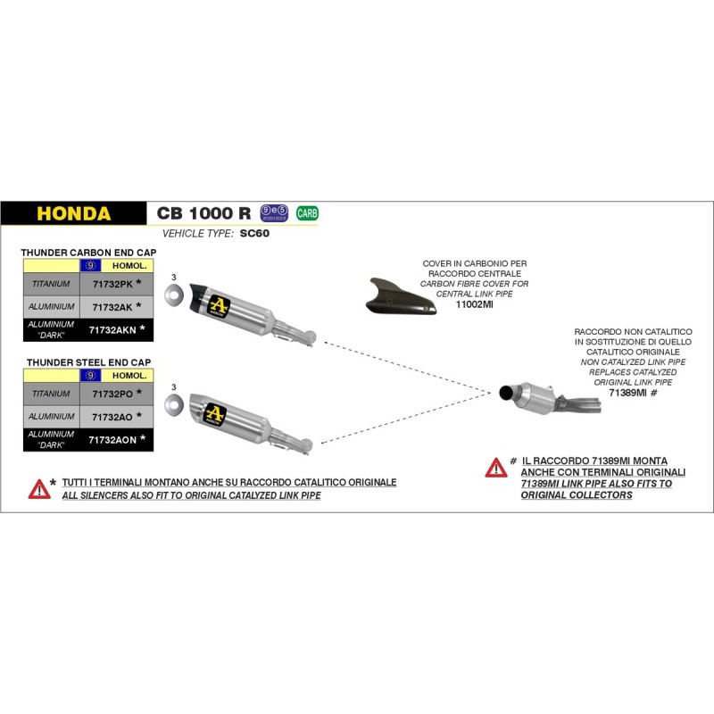ARROW SILENCIOSO THUNDER HONDA 71732