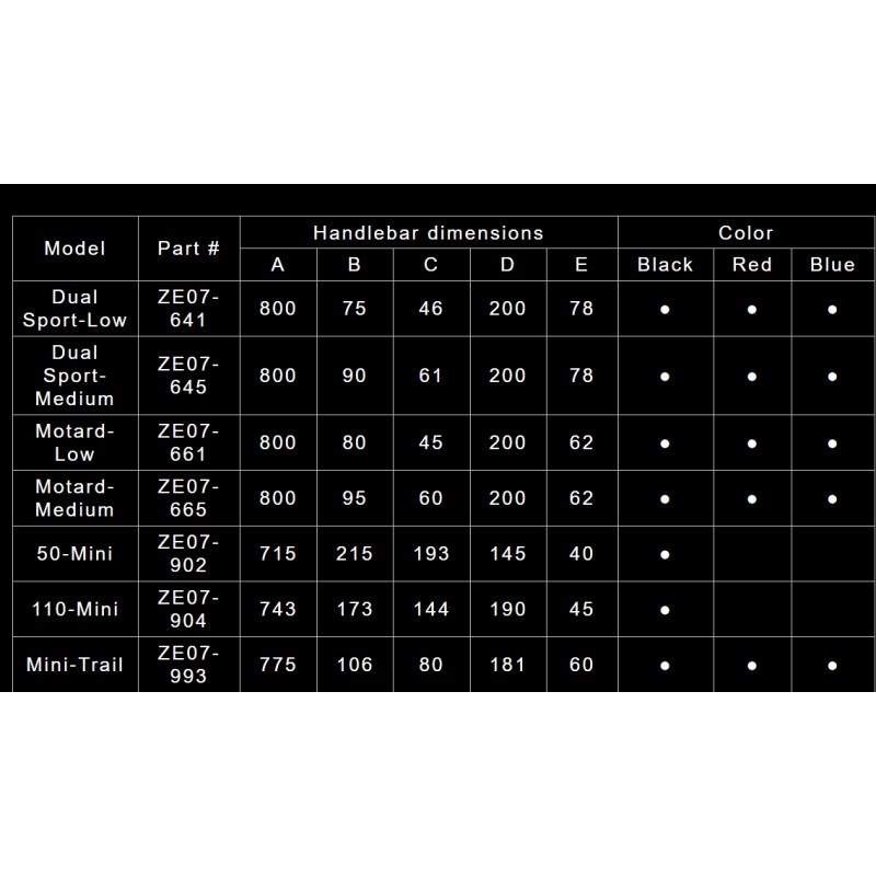 ZETA CX HANDLEBAR MX-412 ZE09-412