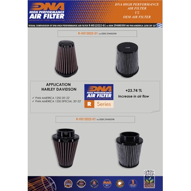 DNA AIR FILTER FOR HARLEY DAVIDSON R-HD12E22-01