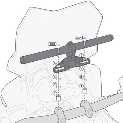 GIVI SMART BAR OR SMART MOUNT SPECIFIC HARDWARE KIT 05SKIT