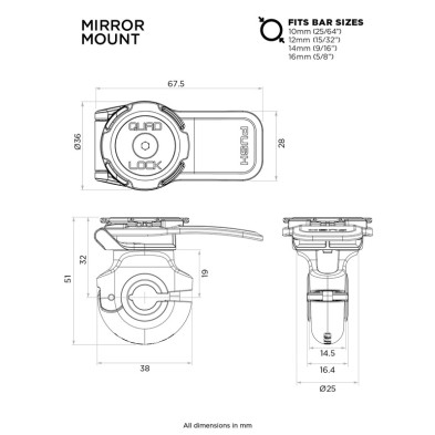 QUAD LOCK SOPORTE PARA RETROVISOR QLM-MIR-2