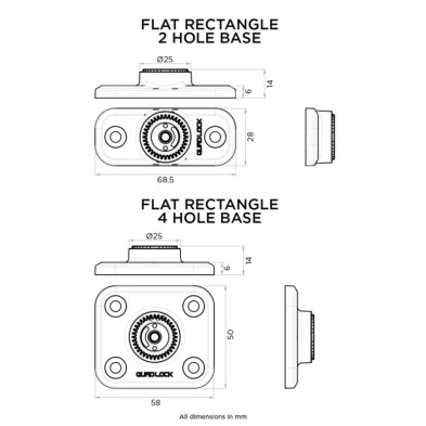 QUAD LOCK BASE RECTANGULAR QLP-360-F2H
