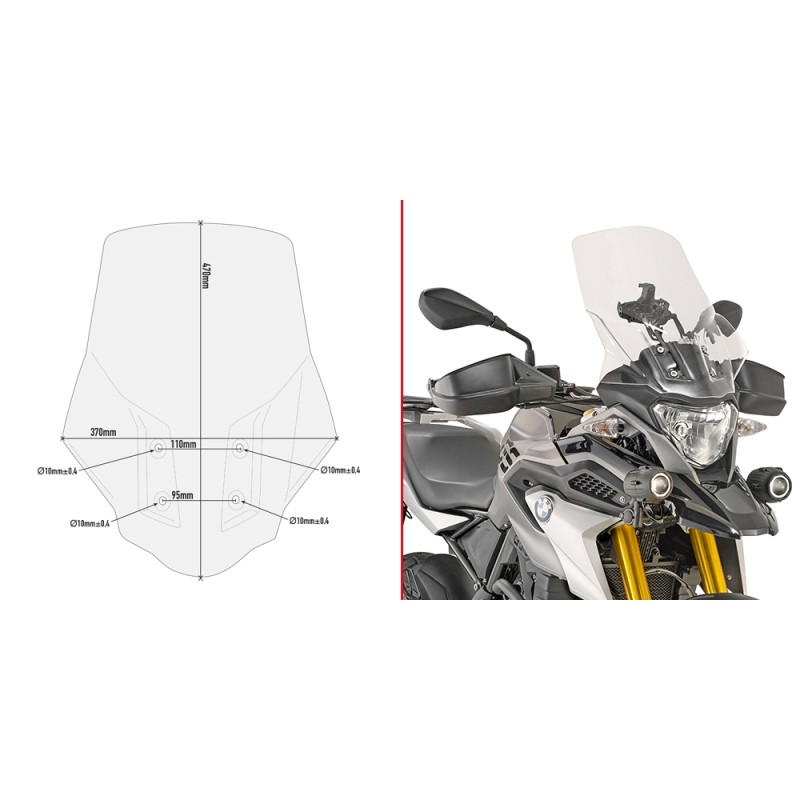 GIVI TRANSPARENT WINDSCREEN D5126ST G 310 GS (17 - 24)