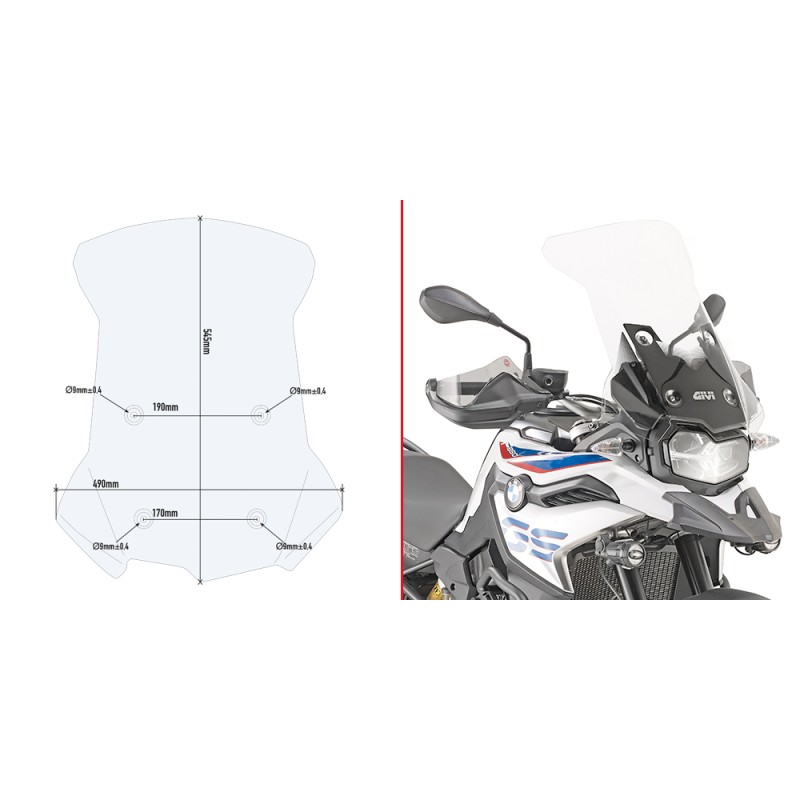 GIVI TRANSPARENT WINDSCREEN D5127ST