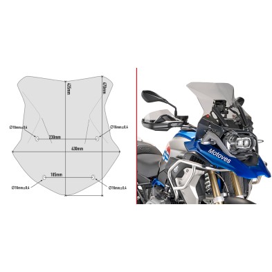 GIVI CUPULA BMW R 1200 / 1250 GS 5124D