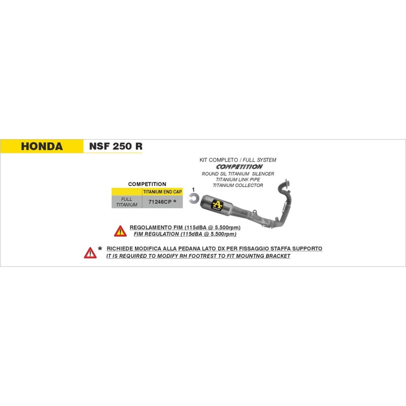 ARROW COMPLETE FULL TITANIUM SYSTEM FOR NSF 250 12-25