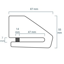 XENA X2 STAINLESS STEEL 14MM DISC LOCK X2SS 2