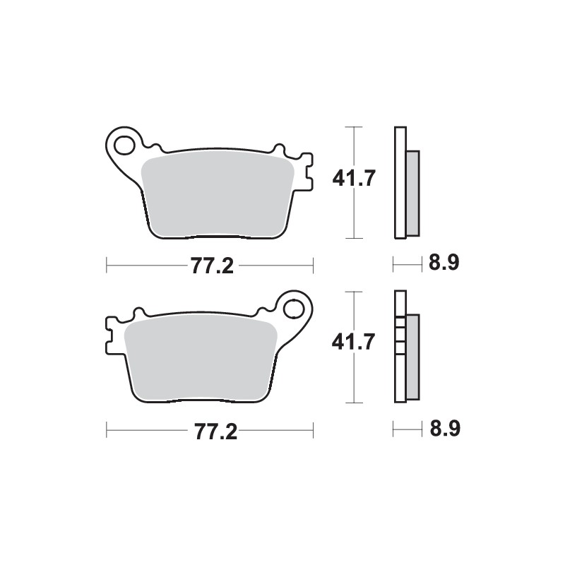 SBS CARBON REAR BRAKE PADS 834RQ