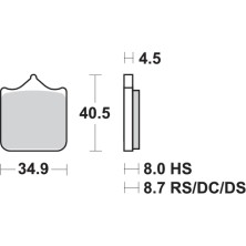 SBS PASTILLAS DE FRENO 870HS 2