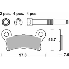 SBS REAR BRAKE PADS 904H.LS 2