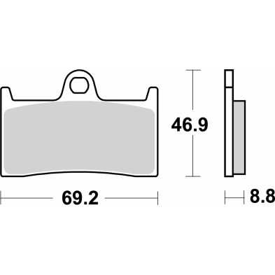 SBS DUAL CIRCUIT SINTERED BRAKE PADS 966DS-2