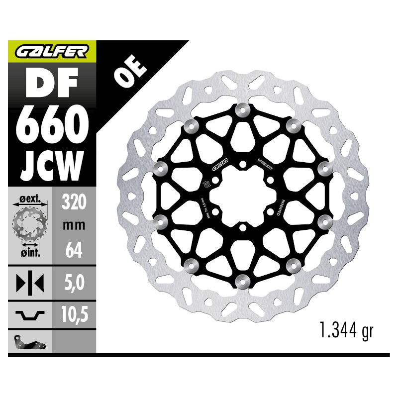 GALFER FRONT BRAKE DISC W FLOATECH DF660JCW