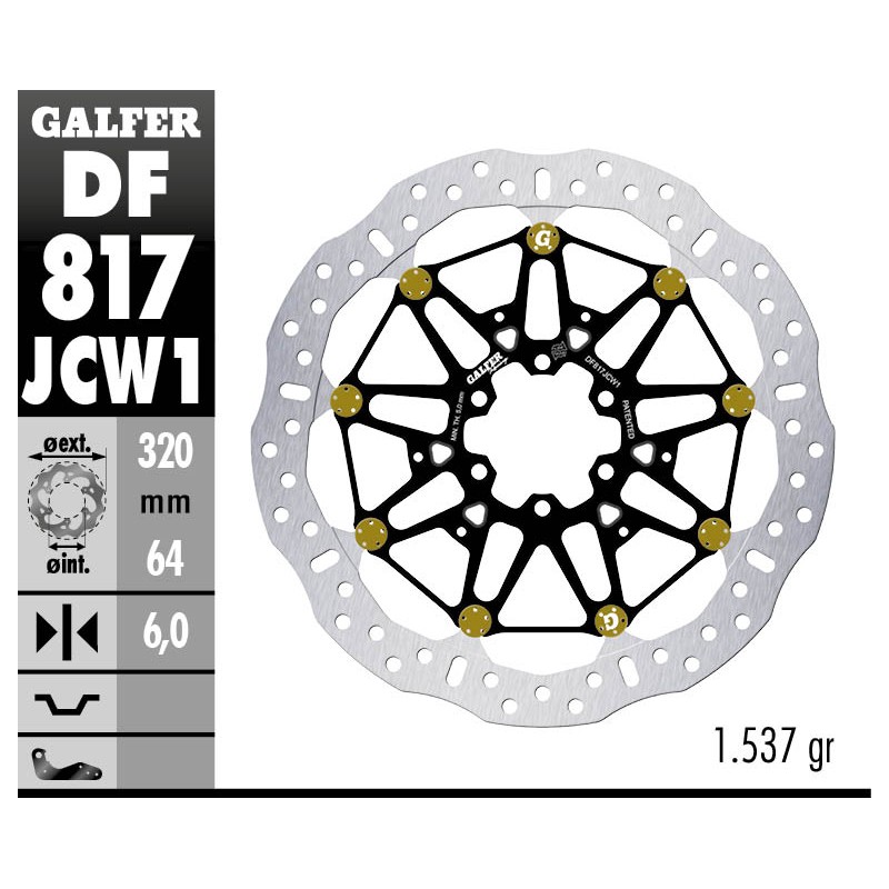 GALFER FRONT BRAKE DISC W FLOATECH RACING DF817JCW1G03
