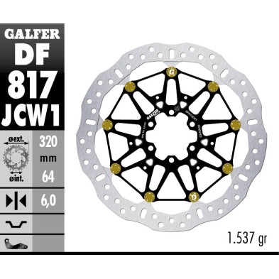 GALFER DISCO DE FRENO DELANTERO W FLOATECH RACING DF817JCW1G03