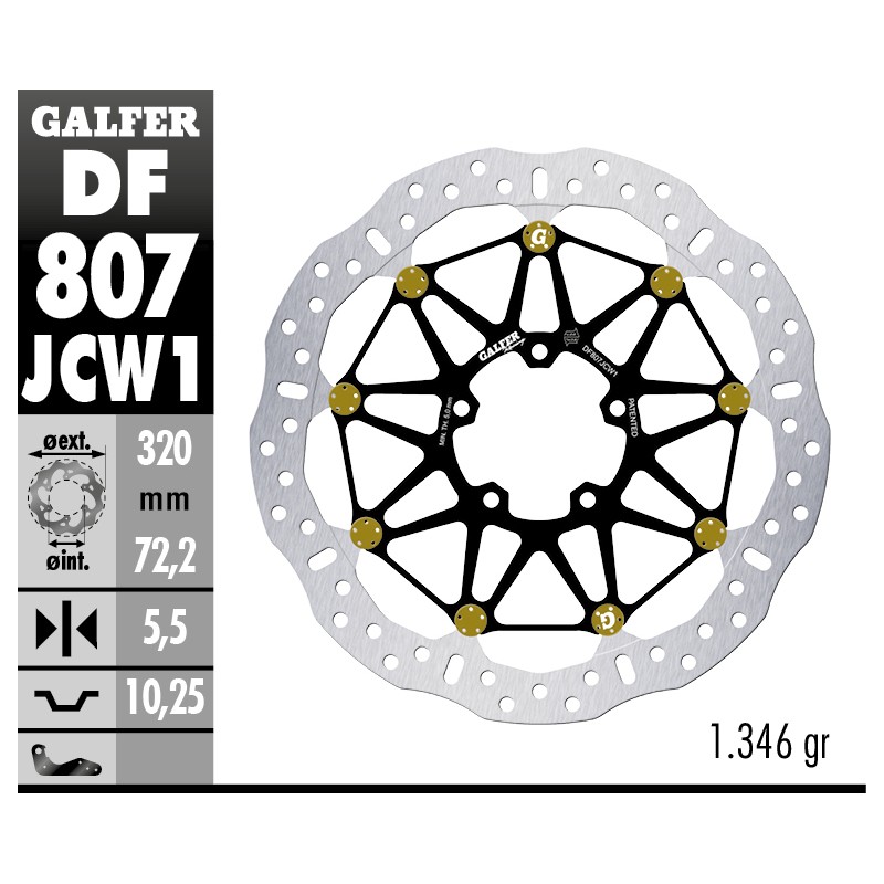 GALFER FRONT BRAKE DISC W FLOATECH RACING DF807JCW1G03