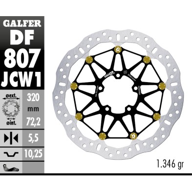 GALFER FRONT BRAKE DISC W FLOATECH RACING DF807JCW1G03