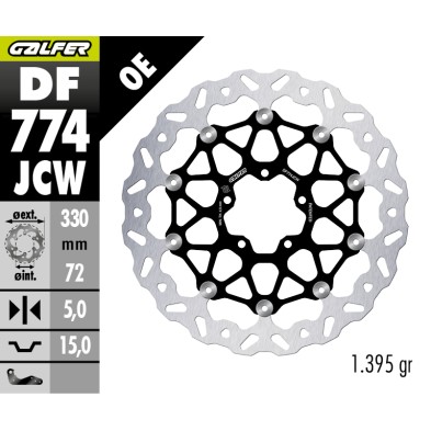 GALFER FLOATECH W FRONT BRAKE DISC DF774JCW