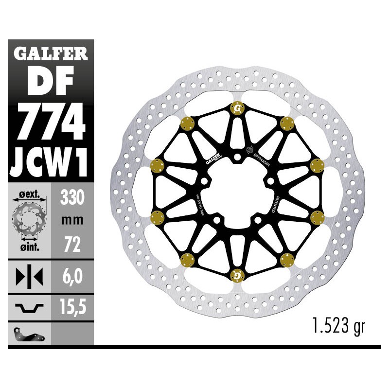 GALFER FRONT BRAKE DISC W FLOATECH RACING DF774JCW1G03