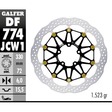 GALFER DISCO DE FRENO DELANTERO W FLOATECH RACING DF774JCW1G03
