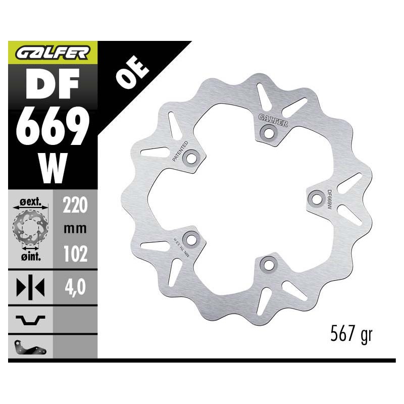 GALFER WAVE FIXED BRAKE DISC DF669W