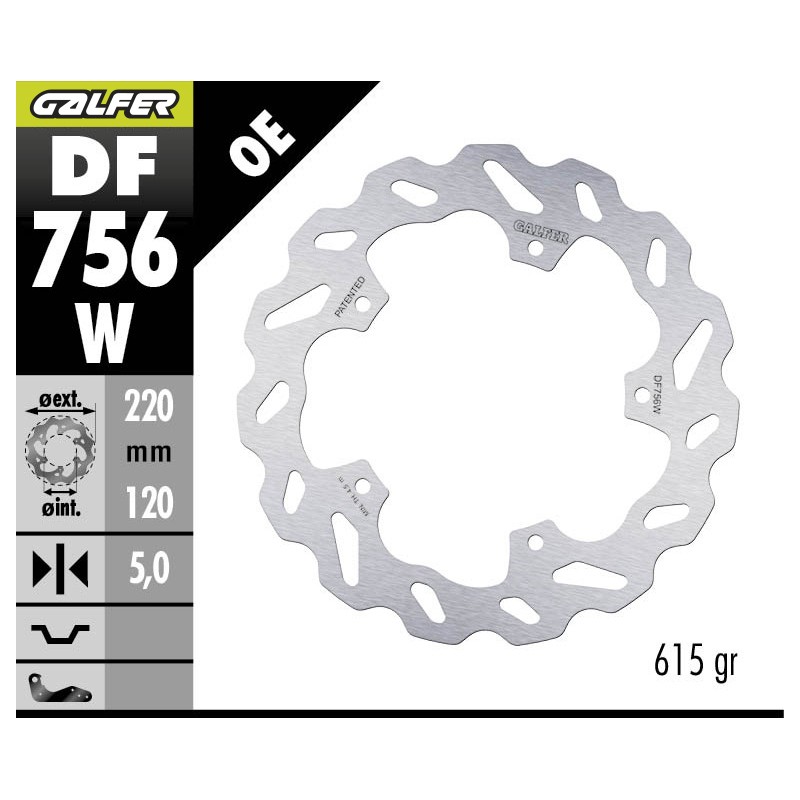 GALFER WAVE FIXED BRAKE DISC DF756W