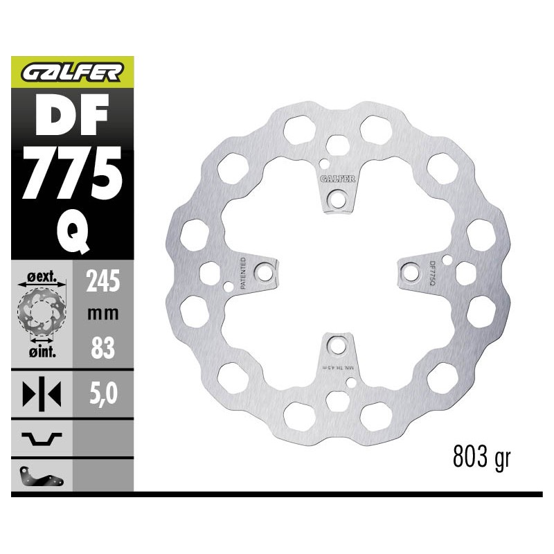 GALFER DISCO DE FRENO CUBIQ FIJO DF775Q