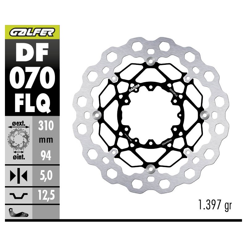 GALFER CUBIQ FLOATING FRONT BRAKE DISC DF070FLQ