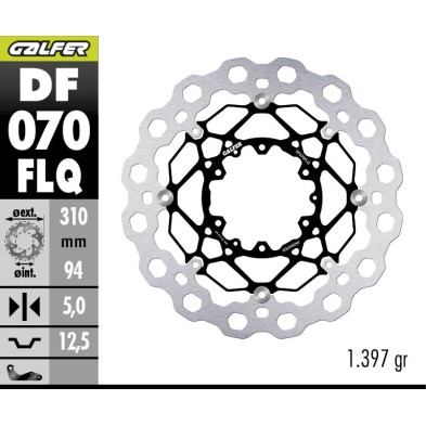 GALFER CUBIQ FLOATING FRONT BRAKE DISC DF070FLQ