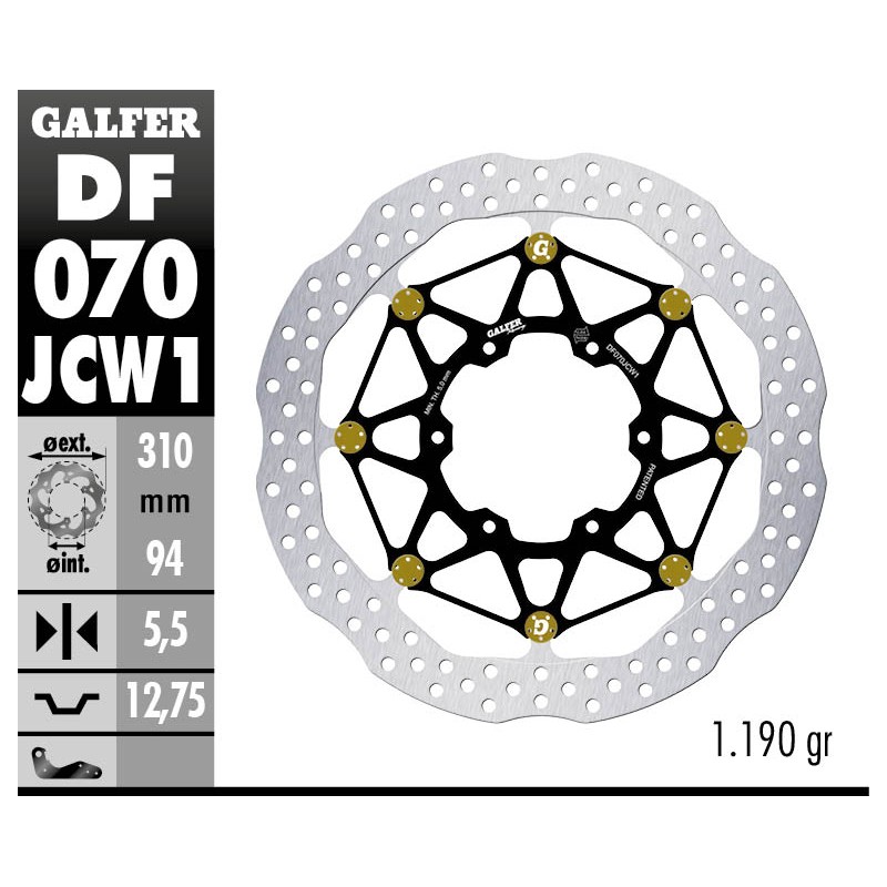GALFER FLOATECH RACING FRONT BRAKE DISC DF070JCW1G03