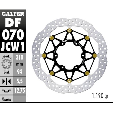 GALFER FLOATECH RACING FRONT BRAKE DISC DF070JCW1G03