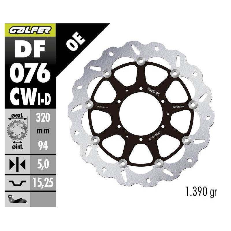 GALFER FLOATECH W FRONT BRAKE DISC DF076CWD