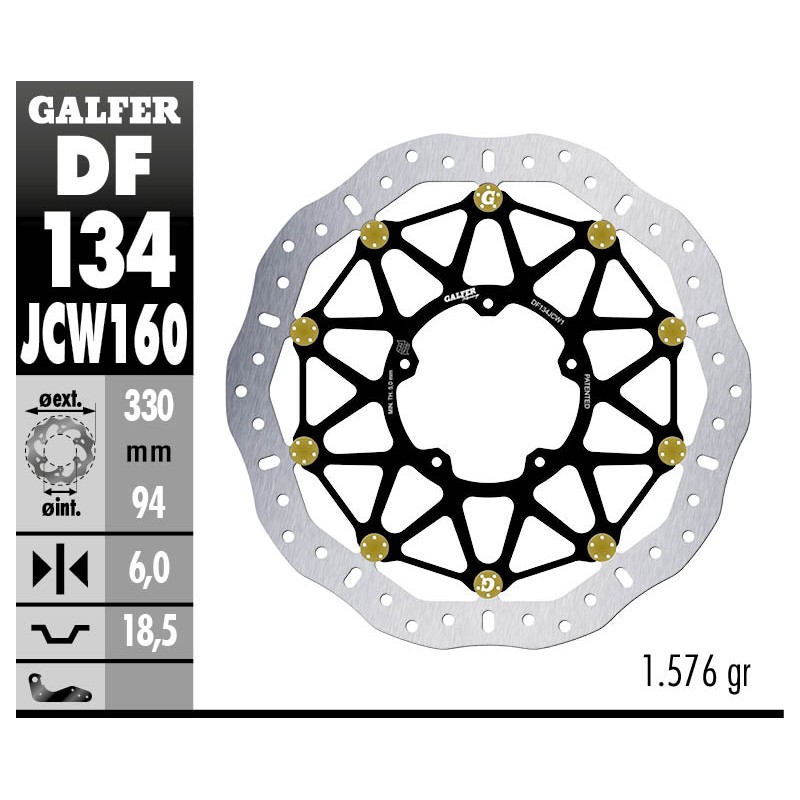 GALFER FRONT BRAKE DISC W FLOATECH RACING DF134JCW160G03