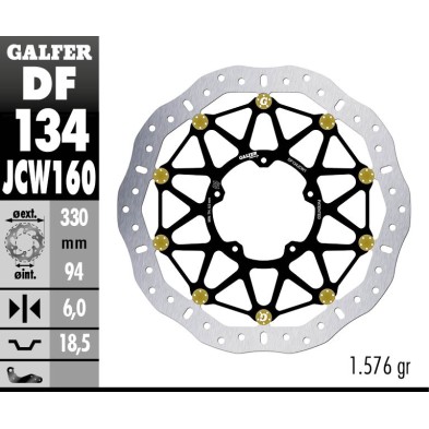 GALFER FRONT BRAKE DISC W FLOATECH RACING DF134JCW160G03