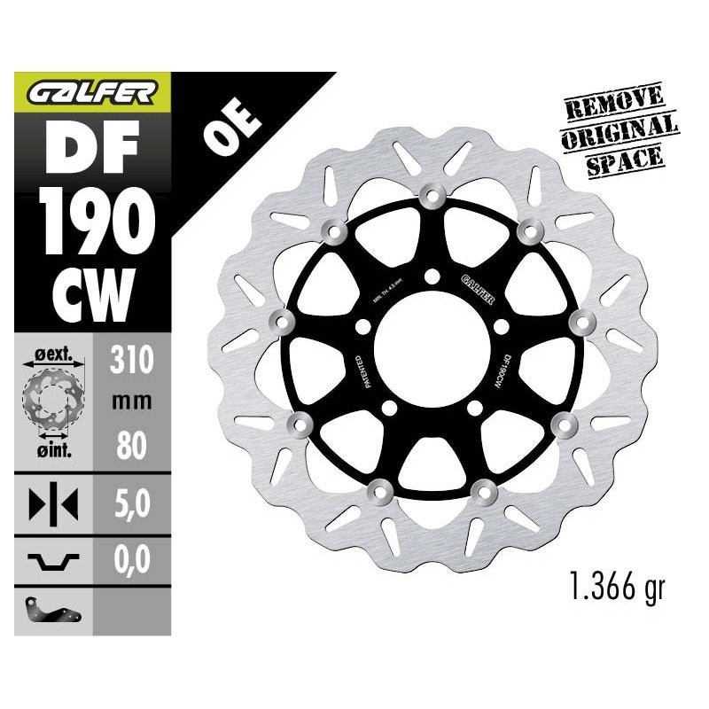 GALFER W FLOATING FRONT BRAKE DISC DF190CW