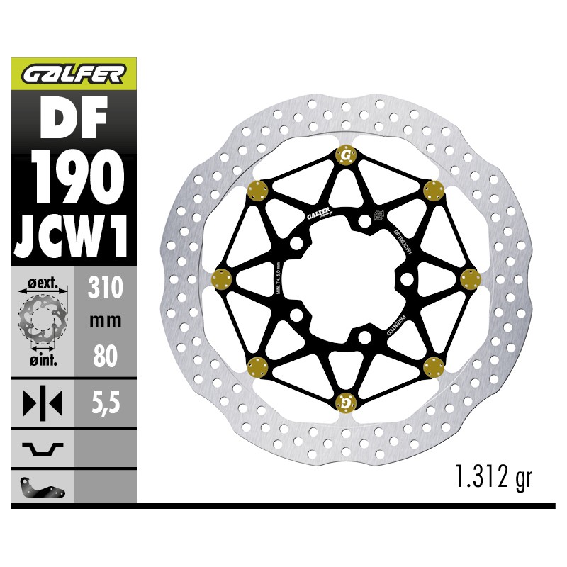 GALFER FRONT BRAKE DISC W FLOATECH RACING DF190JCW1G03