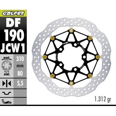 GALFER FRONT BRAKE DISC W FLOATECH RACING DF190JCW1G03