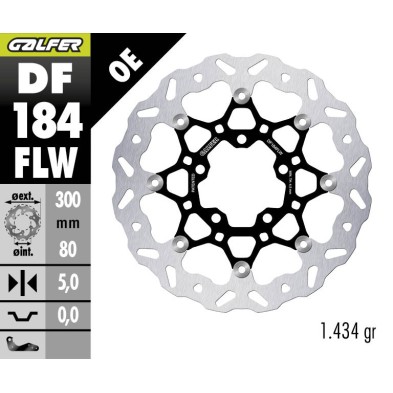 GALFER FLOATING FRONT BRAKE DISC W DF184FLW