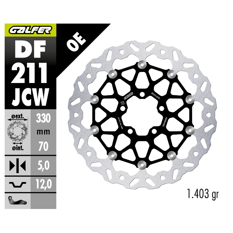 GALFER FRONT BRAKE DISC W FLOATECH RACING DF211JCW1G03