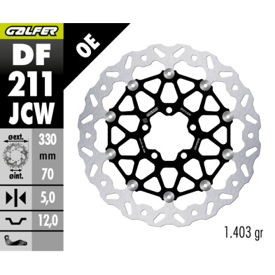 GALFER FRONT BRAKE DISC W FLOATECH RACING DF211JCW1G03