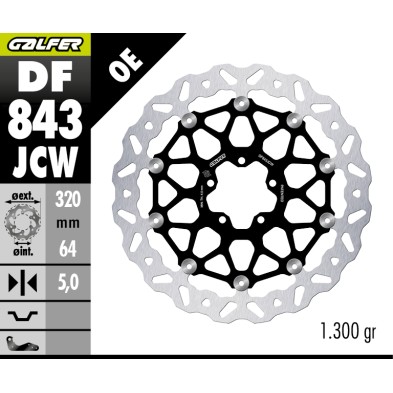 GALFER DISCO DE FRENO W FLOATECH DF843JCW