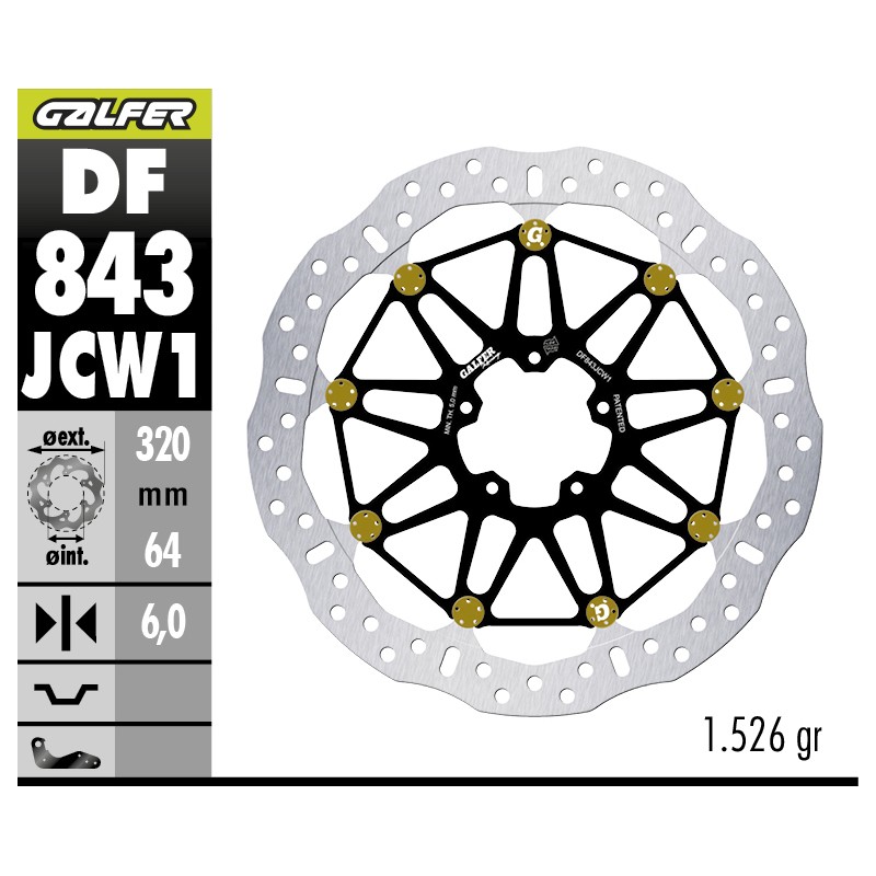 GALFER DISCO DE FRENO DELANTERO W FLOATECH RACING DF843JCW1G03