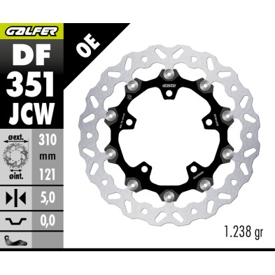 GALFER FLOATECH W BRAKE DISC DF351JCW