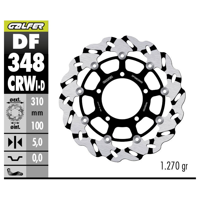 GALFER DISCO DE FRENO W FLOATING GROOVED LEFT DF348CRWI