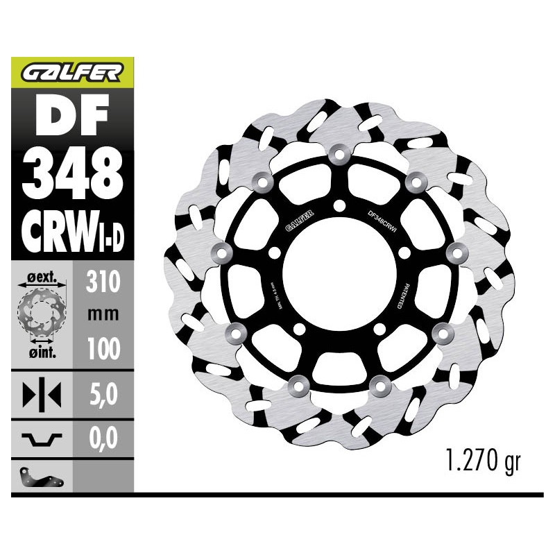 GALFER DISCO DE FRENO W FLOATING GROOVED LEFT DF348CRWI