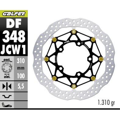 GALFER FRONT BRAKE DISC W FLOATECH RACING DF348JCW1G03
