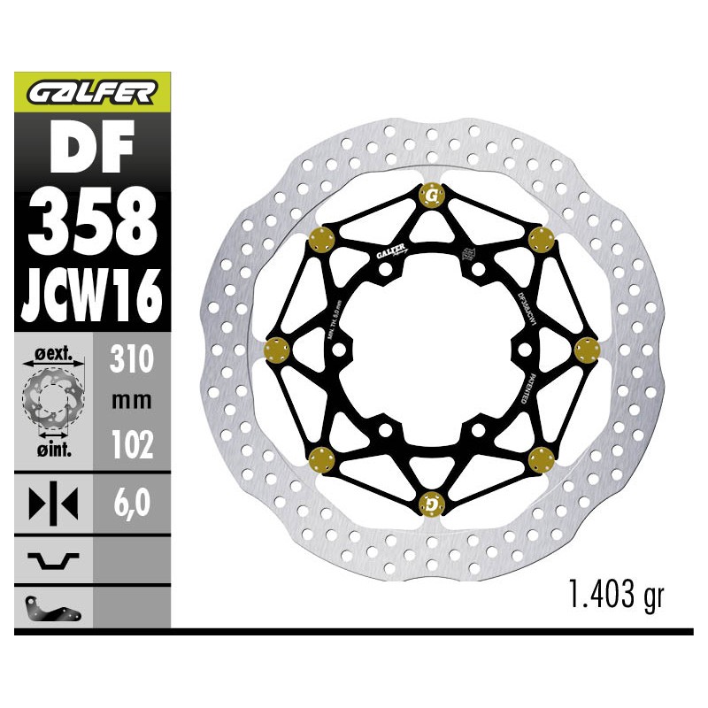 GALFER DISCO DE FRENO DELANTERO W FLOATECH RACING DF358JCW160G03